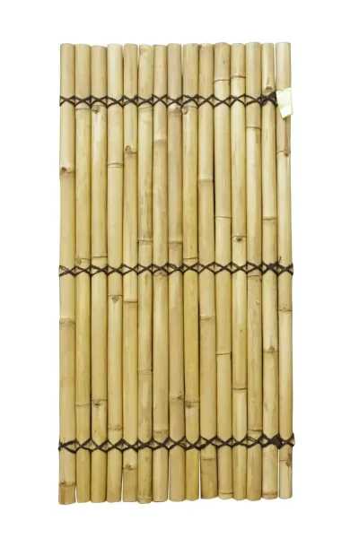 Bambuselement Modell Surabaya, starr, gelb-braun (Apus), mit Zierseil. Durchmesser 3-5cm 180 x 90 cm Höhe. 